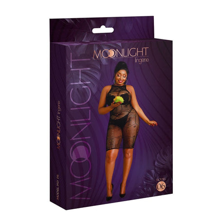 Moonlight Black Pattern Mini Dress Plus Size - Save 25% - Sale