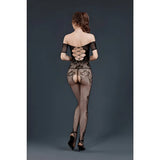 Moonlight Criss-cross Cut-out Crotchless Floral Bodystocking Black one Size - Save 25% - Criss-cross Cut-out - Sale United Kingdom