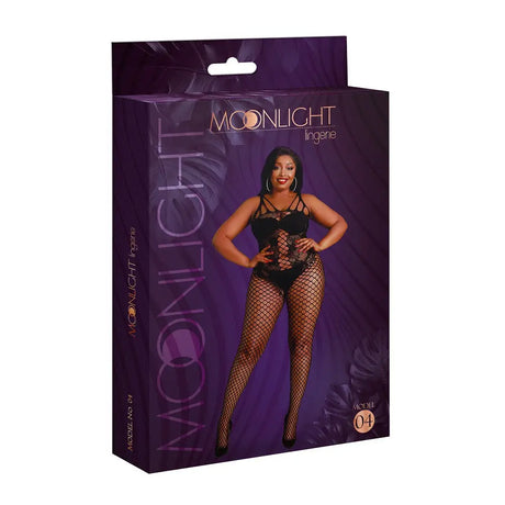 Moonlight Lace and Fishnet Bodystocking Black Plus Size - Save 25% - Fast - Sale United Kingdom Stoke-on-trent