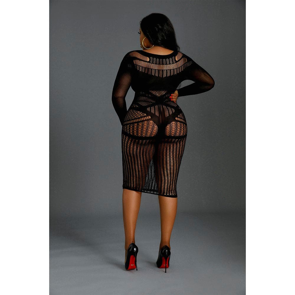 Moonlight Long Sleeve Lace Dress Black Plus Size - Save 20% - Sale