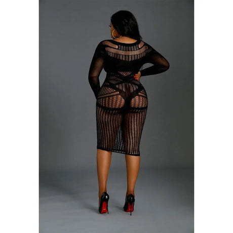 Moonlight Long Sleeve Lace Dress Black Plus Size - Save 25% - Fast Shipping - Sale United Kingdom Stoke-on-trent
