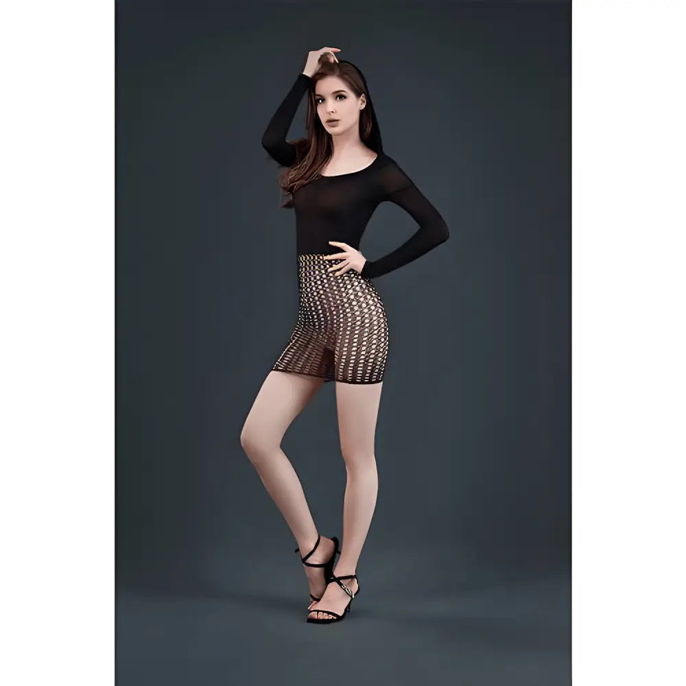 Moonlight Long Sleeve Mini Dress Black one Size - Save 25% - one - Fast Shipping - Sale United Kingdom Stoke-on-trent