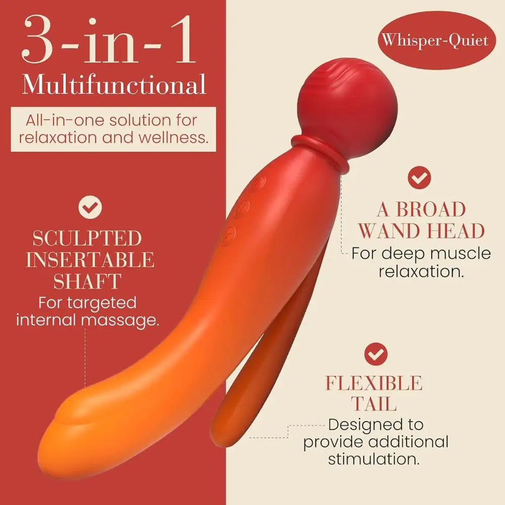Mylo 3-in-1 Body Wand Massager Fire - Save 5% - Vibrator United Kingdom Stoke-on-trent