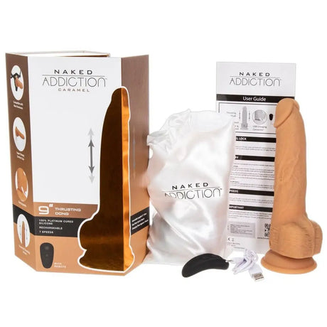 Naked Attraction 9 Inch Thrusting Dildo Caramel - Save 30% - Fast Shipping - United Kingdom Stoke-on-trent