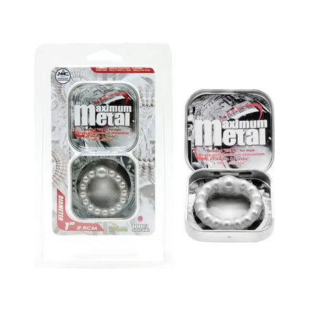 Nanma Maximum Metal 100% Silicone Beaded Cock Ring Silver - Sex Toys - Save 25% - Fast - Sale United Kingdom Stoke-on-trent