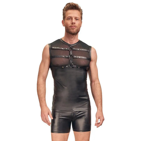 Nek Matte Look Shirt with Chest Harness Black - Nek with - Fast Shipping - Sale United Kingdom Stoke-on-trent