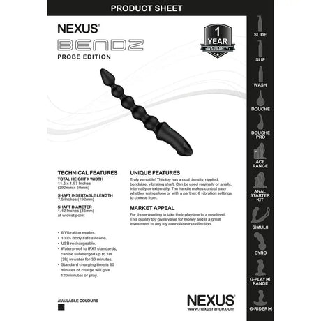 Nexus Bendz Vibrating Anal Probe - Save 30% - Fast Shipping - Sale United Kingdom Stoke-on-trent