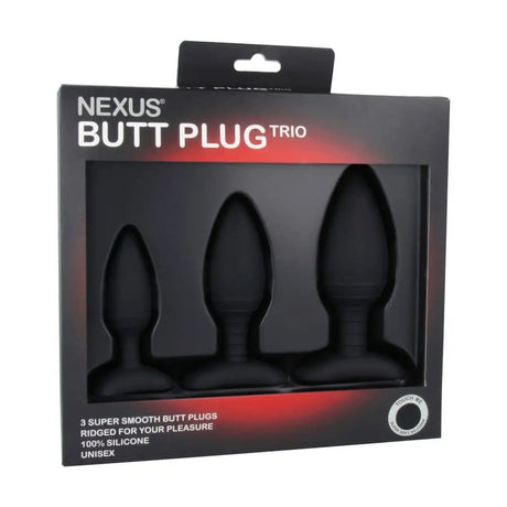 Nexus Butt Plug Trio Black Assorted - Sex Toys - Save 30% - Fast Shipping - Anal Dildos United Kingdom Stoke-on-trent
