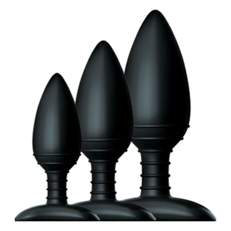 Nexus Butt Plug Trio Black Assorted - Sex Toys