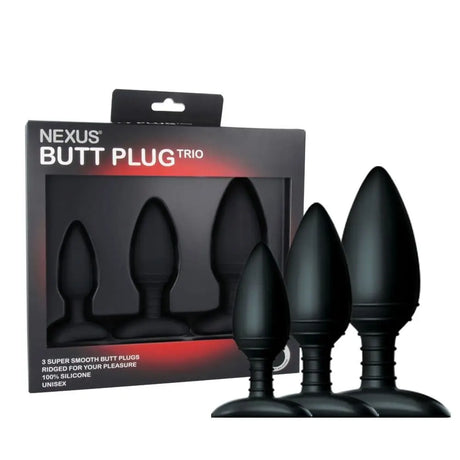 Nexus Butt Plug Trio Black Assorted - Sex Toys - Save 30% - Fast Shipping - Anal Dildos United Kingdom Stoke-on-trent