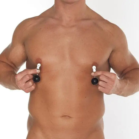 Nipple Clamps with Round Black Weights - Save 25% - with - Fast Shipping - Sale United Kingdom Stoke-on-trent