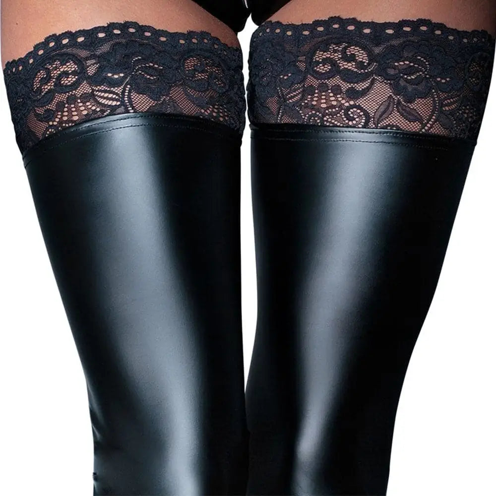Noir Handmade Black Footless Lace Top Stockings - Fast Shipping - Sale United Kingdom Stoke-on-trent