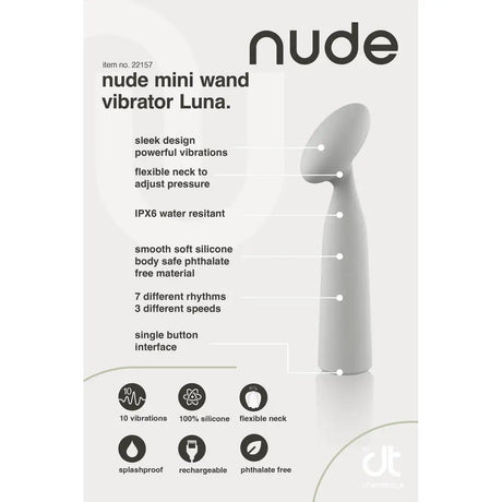 Nude Luna Mini Wand Vibrator - Save 25% - Fast Shipping - United Kingdom Stoke-on-trent