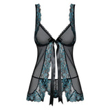 Obsessive Open Front Babydoll and String Black - and - Fast Shipping - Sale United Kingdom Stoke-on-trent