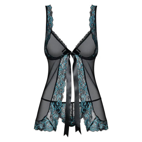 Obsessive Open Front Babydoll and String Black - and - Fast Shipping - Sale United Kingdom Stoke-on-trent