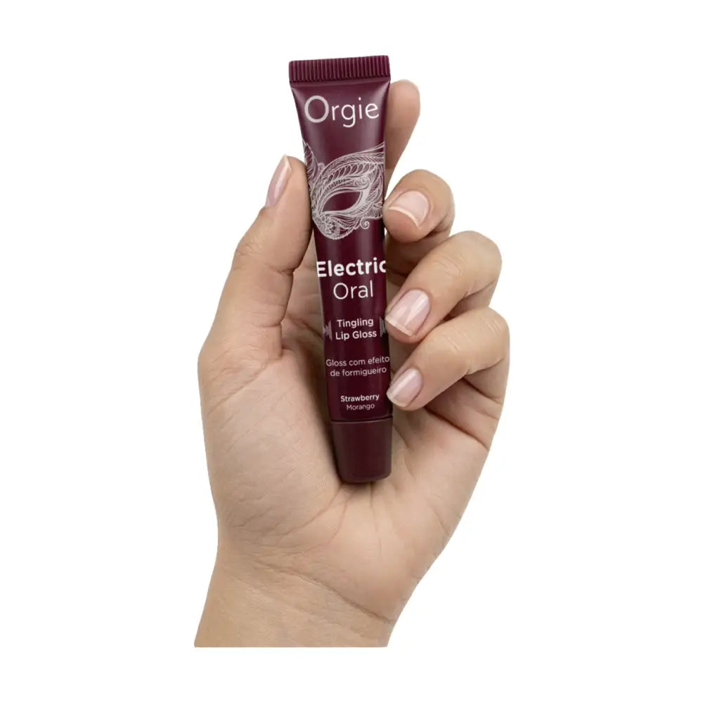 Orgie Electric Oral Tingling Lip Gloss – Strawberry Sensory Enhancer 10ml - Save 5% - Fellatio Kiss Pleasure Balm - Sale United Kingdom