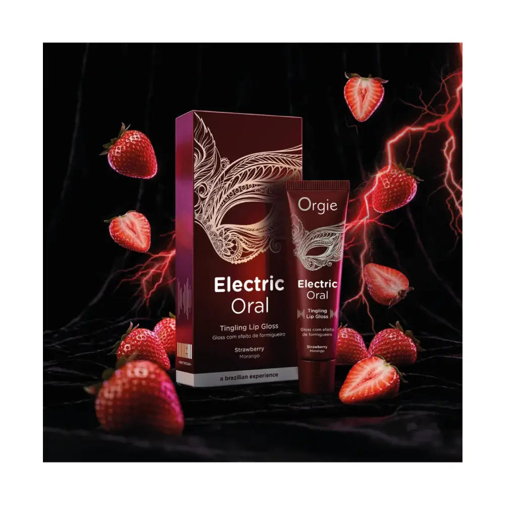 Orgie Electric Oral Tingling Lip Gloss – Strawberry Sensory Enhancer 10ml - Save 5% - Fellatio Kiss Pleasure Balm - Sale United Kingdom