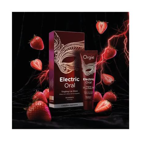 Orgie Electric Oral Tingling Lip Gloss – Strawberry Sensory Enhancer 10ml - Save 5% - Fellatio Kiss Pleasure Balm - Sale United Kingdom