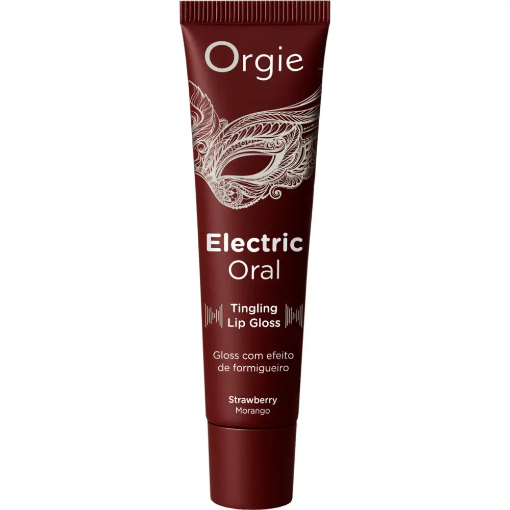 Orgie Electric Oral Tingling Lip Gloss – Strawberry Sensory Enhancer 10ml - Save 5% - Fellatio Kiss Pleasure Balm - Sale United Kingdom
