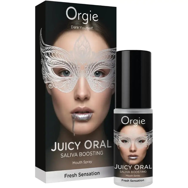Orgie Juicy Oral Saliva Boosting Mouth Spray – Mint Moisturising 15ml - Save 5% - Ease Deepthroat Desensitising for Mouth/throat Sex - Sale