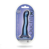 Au siliconen curvy g spot dildo 7inch metallic blauw