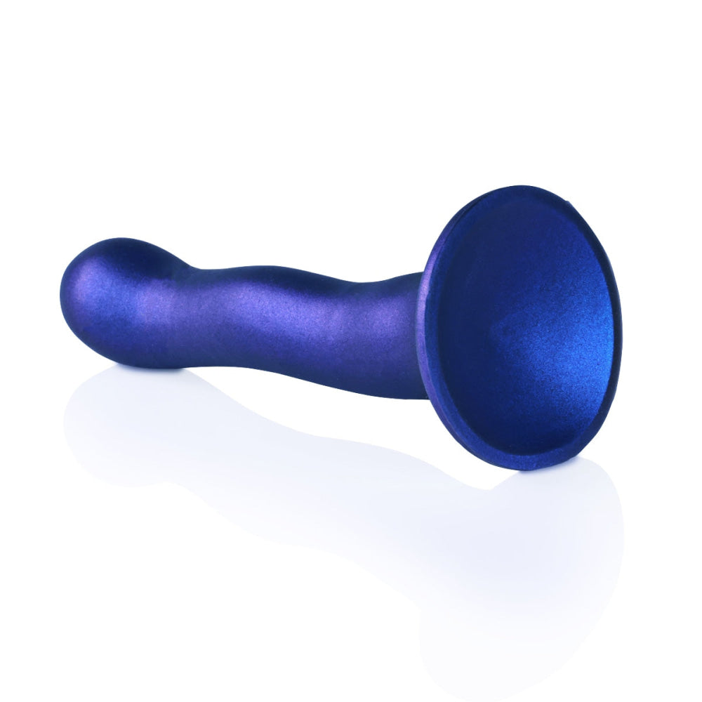 Au siliconen curvy g spot dildo 7inch metallic blauw