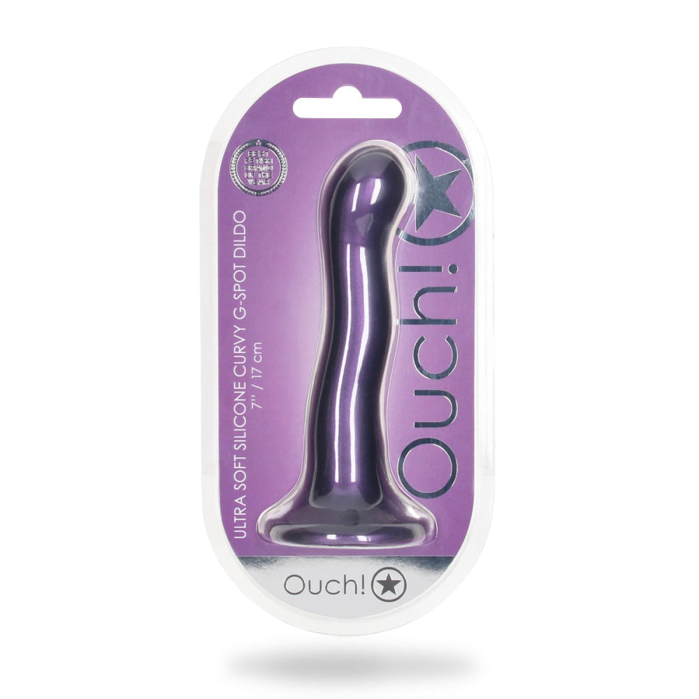 Ouch silicone Curvy g spot dildo 7inch corcra miotalach
