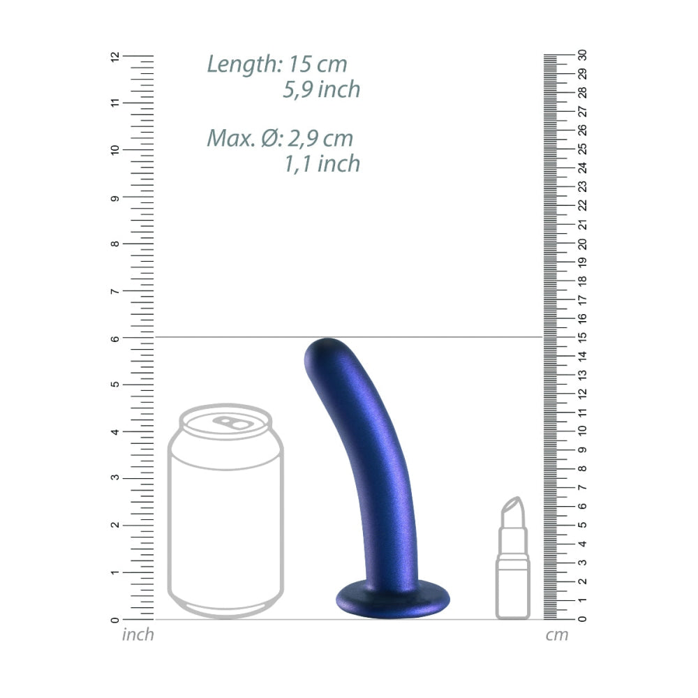 Ouch Silicone G Spot Dildo 6inch Metallic Blue