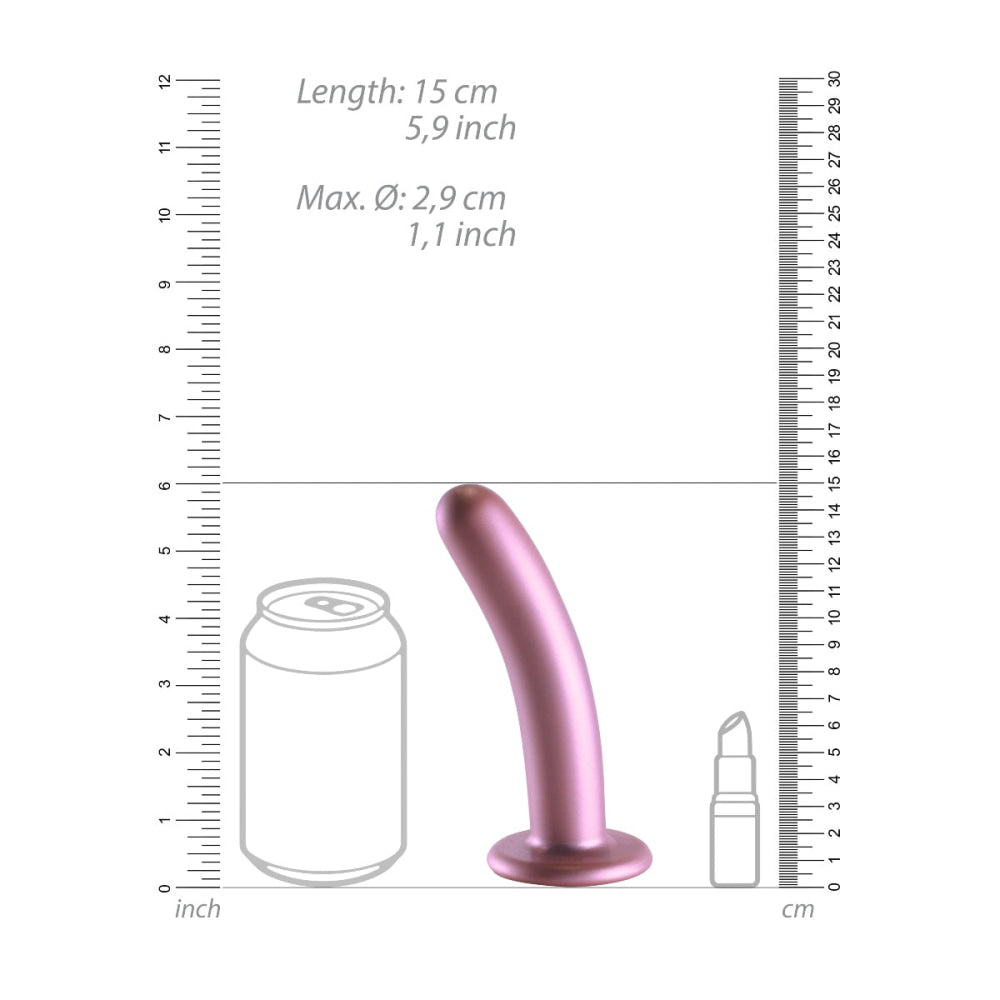 Ouch Silicone G Spot Dildo 6inch Metallic Rose