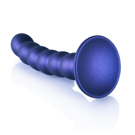 Ouch Beaded Silicone G Spot Dildo 5inch Metallic Blue