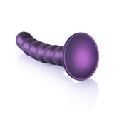 Ouch Silicon cu margele G Spot Dildo 5 INCH METALIC PURPLE