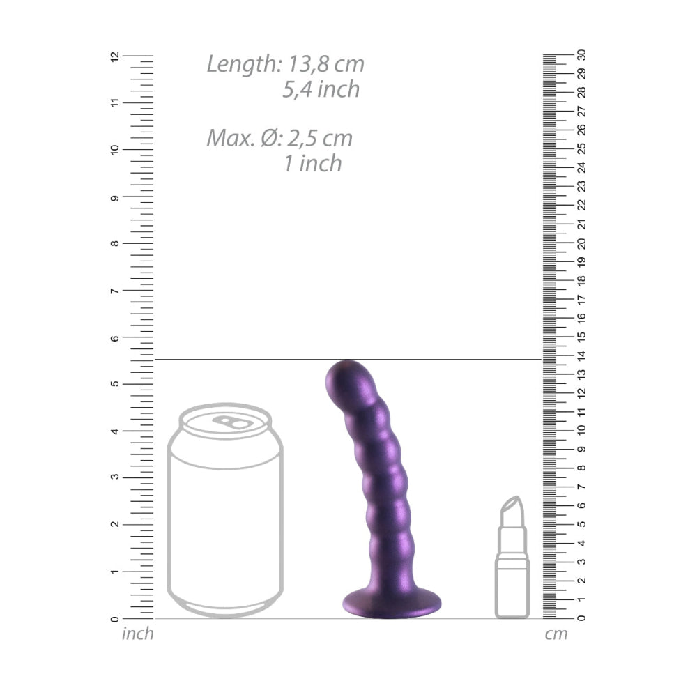 Ouch Beaded Silicone G Spot Dildo 5inch Metallic Purple