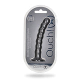Ouch Beaded Silicone G Spot Dildo 6 5inch Metallic Grey