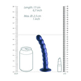 Ouch Beaded Silicone G Spot Dildo 6 5inch Metallic Blue