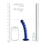 Ouch beaded silikone g spot dildo 6 5 tommer metallisk blå