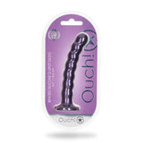 Ouch Beaded Silicone G Spot Dildo 6 5inch Metallic Purple