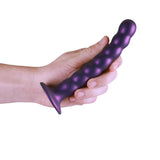 Ouch Beaded Silicone G Spot Dildo 6 5inch Metallic Purple