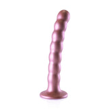 Ouch Silicon cu margele G Spot Dildo 6 5 INCH METALIC ROSE