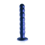 Ouch! 8 Inch Metallic Blue Beaded Dildo