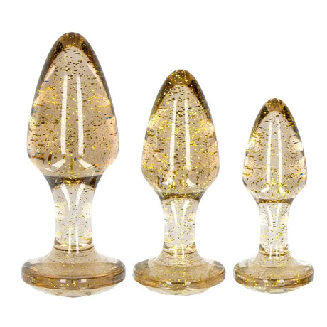 Ouch Golden Glitter Acrylic Butt Plug Set - Save 30% - Fast Shipping - Sale United Kingdom Stoke-on-trent