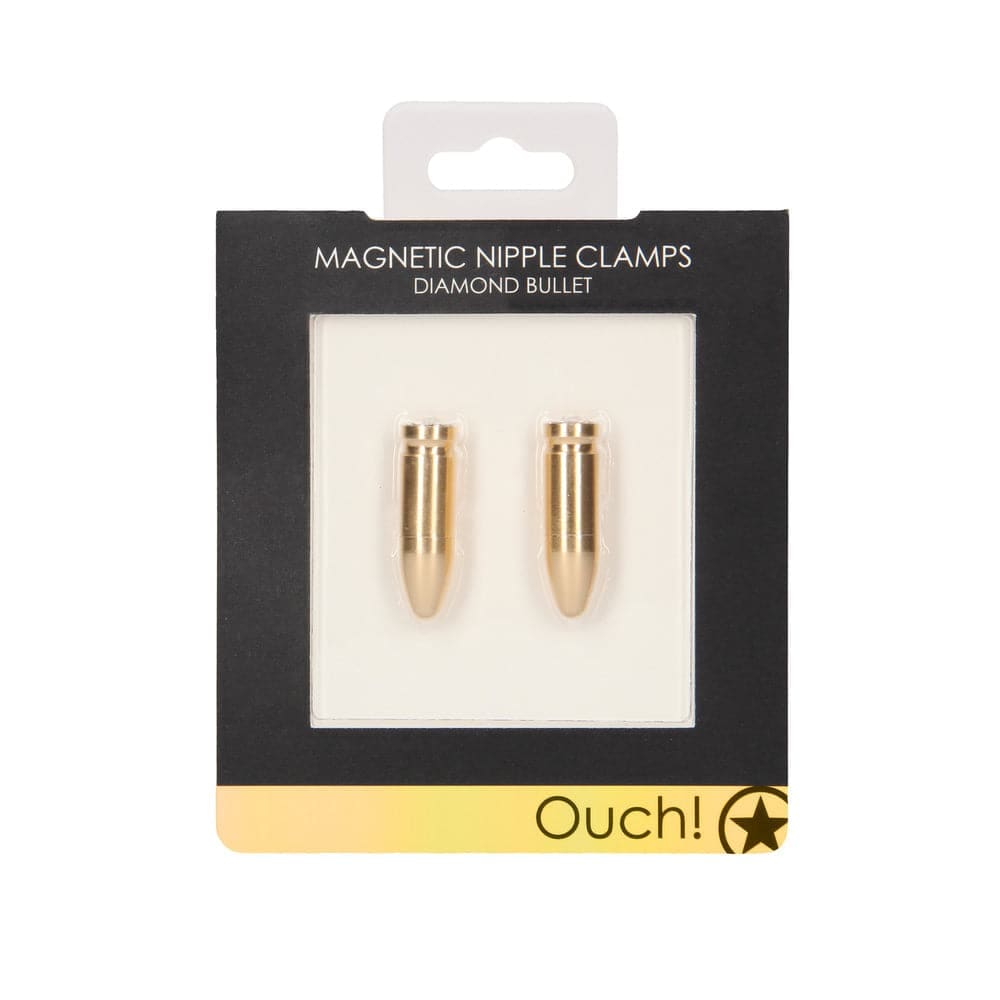 Ouch Magnetic Nipple Clamps Diamond Bullet Gold - Save 30% - Sale