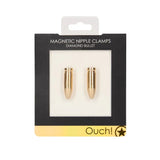 Ouch Magnetic Nipple Clamps Diamond Bullet Gold - Save 25% - Fast Shipping - Sale United Kingdom Stoke-on-trent