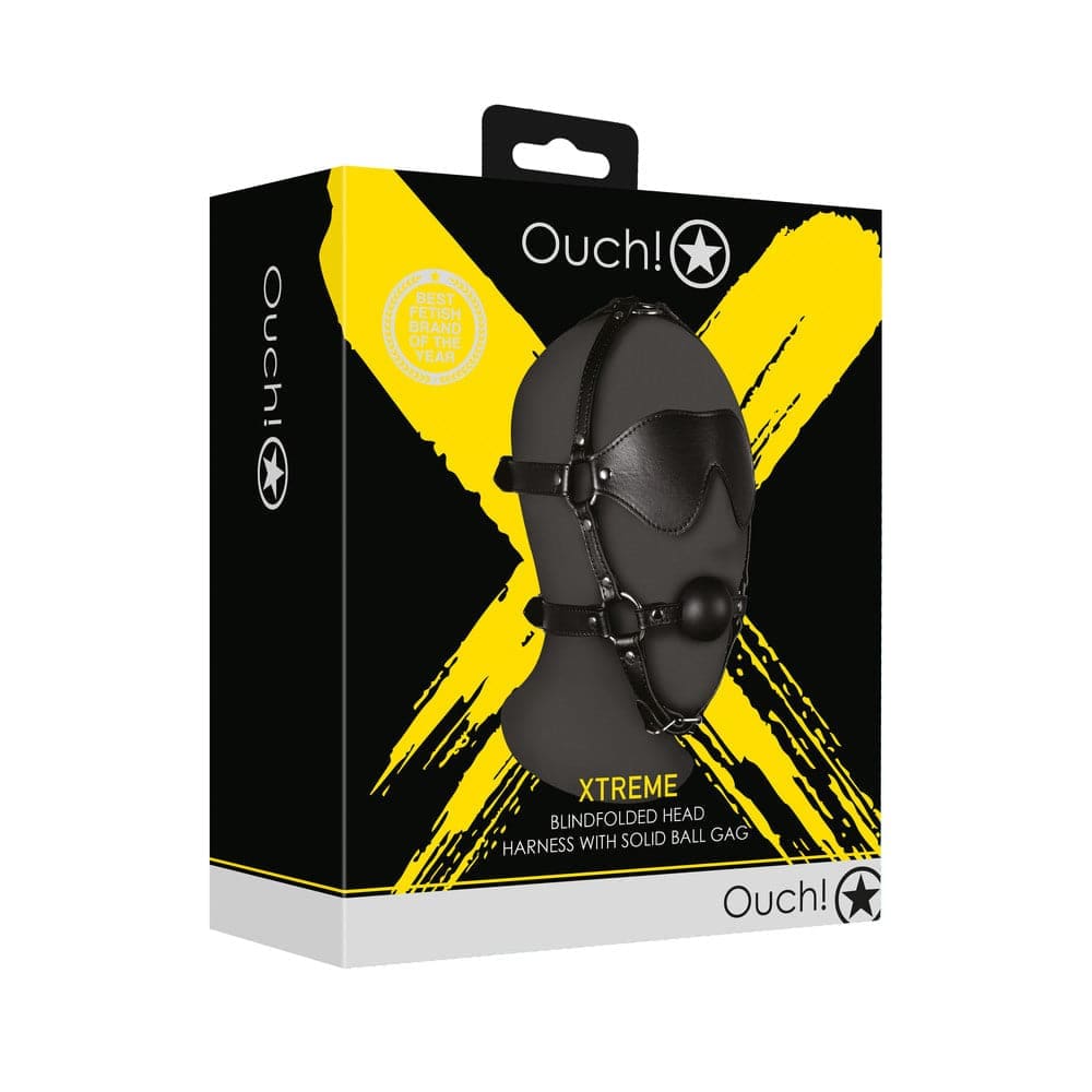 Ouch Xtreme Blindfolded Harness with Solid Ball Gag - Save 30% - Sale