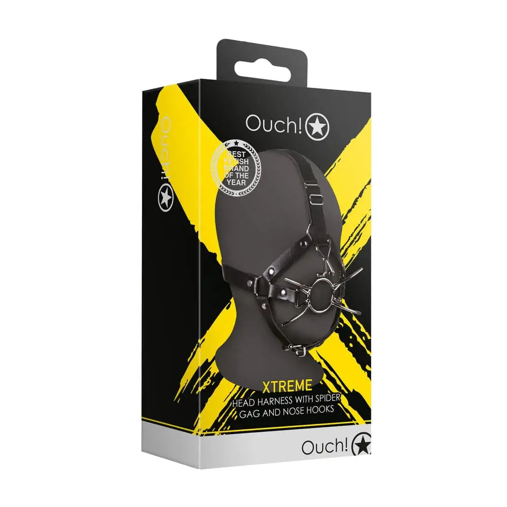 Ouch Xtreme Head Harness with Spider Gag and Nose Hooks - Save 15% - with and - Fast - Sale United Kingdom Stoke-on-trent