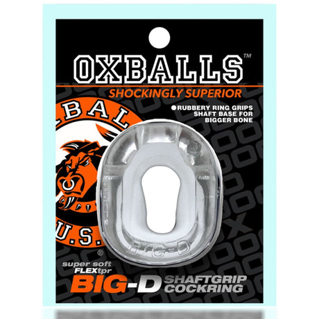 Oxballs Big-D Shaft Grip Cockring Clear - Sex Toys