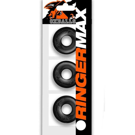 Oxballs Ringer Max Cockring 3 Pack Black - Save 30% - Fast Shipping - Sale United Kingdom Stoke-on-trent