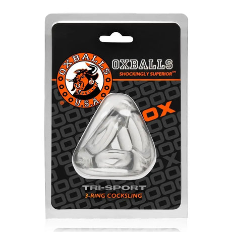 Oxballs Tri Sport Clear – Triple-ring Stretch Cocksling Sex Toy - Save 25% - Sale United Kingdom Stoke-on-trent