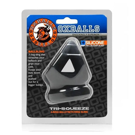 Oxballs Tri-squeeze Cocksling Ballstretcher Black - Save 25% - Tri-squeeze - Fast Shipping - Sale United Kingdom Stoke-on-trent