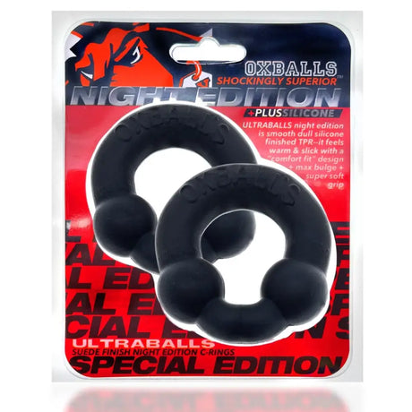 Oxballs Ultraballs 2-pack Cockring - Plus + Silicone Special Edition Night - Save 25% - 2-pack - Sale United Kingdom Stoke-on-trent