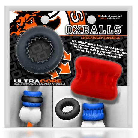 Oxballs Ultracore Core Ballstretcher with Axis Ring Red Ice - Save 25% - with - Fast - Sale United Kingdom Stoke-on-trent
